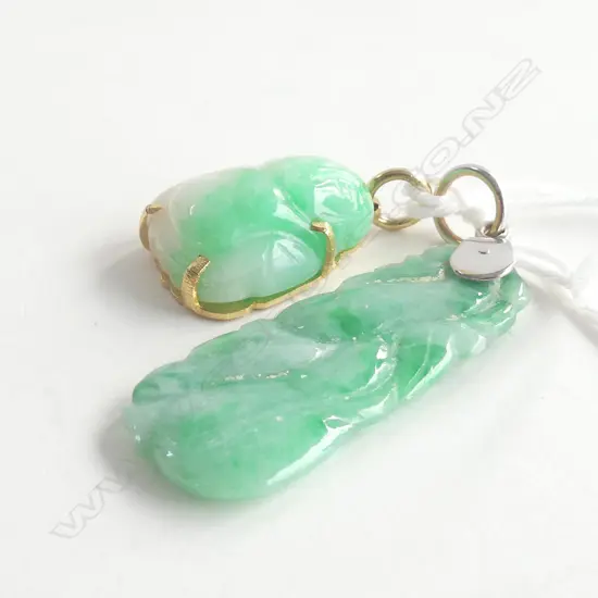 JADE BUDDHA PENDANT AND CARVED JADE PENDANT