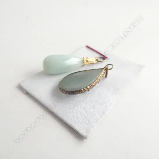 DARK JADE TEAR DROP PENDANT & LIGHT JADE TEAR DROP PENDANT a/f
