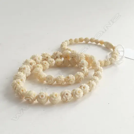 CARVED IVORY BEAD NECKLACE