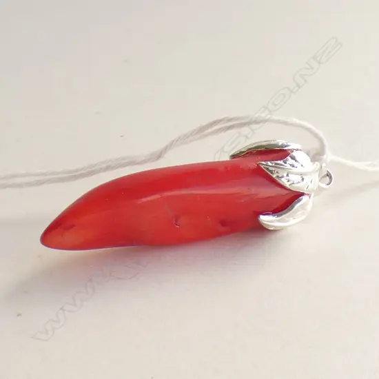 STG & RED CORAL PENDANT L.50mm
