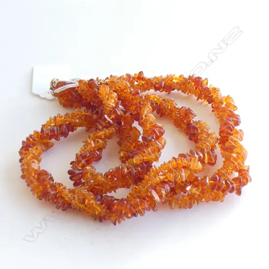 3 STRAND ROPE TWIST AMBER NECKLACE & MATCHING BRACELET