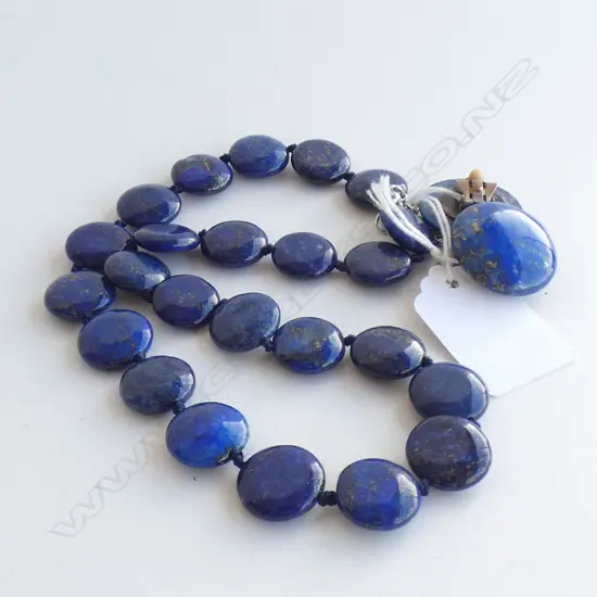 LAPIZ LAZULI NECKLACE & PR CLIP EARRINGS