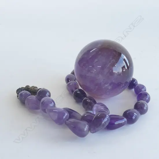AMETHYST BEADS & SPHERE.