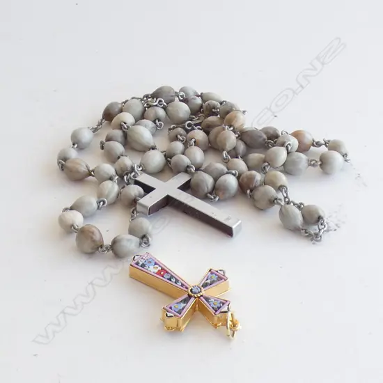 ROSARY AND A MOSAIC CROSS