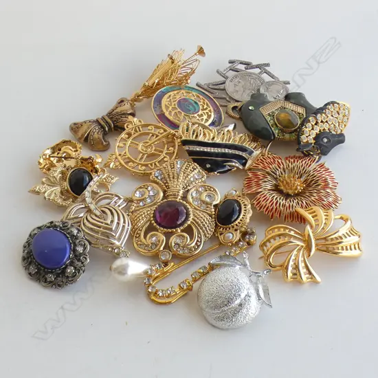 BAG ASST COSTUME JEWELLERY BROOCHES ETC. 