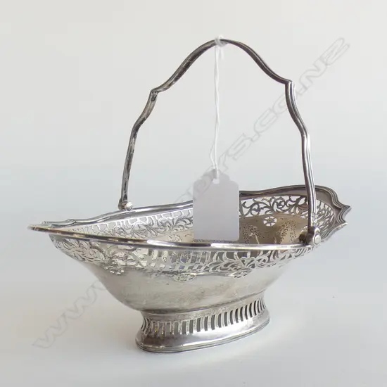 EDW. STG SILVER BON BON BASKET LONDON 1903 169 GRAMS