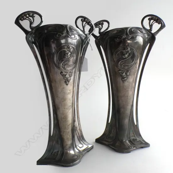 PR WMF ART NOUVEAU VASES H 310MM