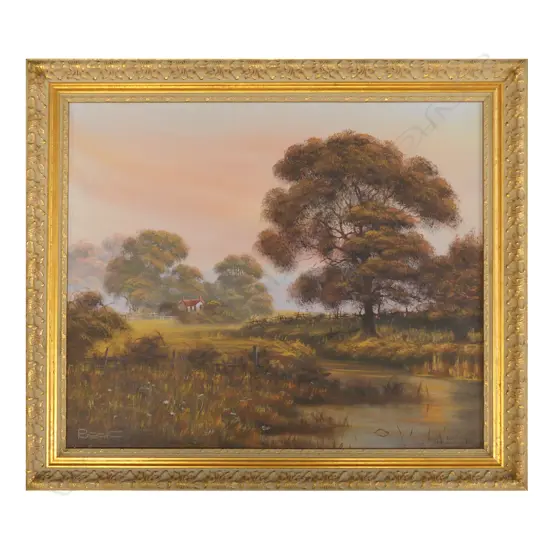 SIGNED LANDSCAPE OIL GILT FRAME 495x595mm