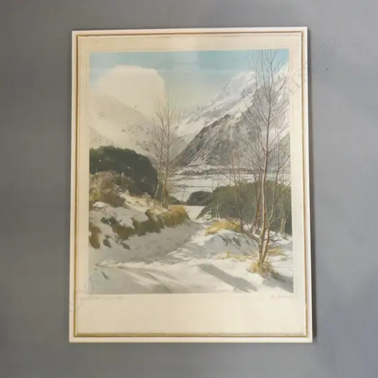 MT COOK LARGE HAND COLOURED PHOTO PRINT 600x500mm