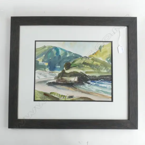 RUSSELL HOLLINGS KAITOKE GREAT BARRIER ISLAND MIXED MEDIA 270x345mm 