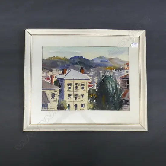 R.E. JACKSON W/C 'CLERMONT TERRACE' WGTN. 330x430mm