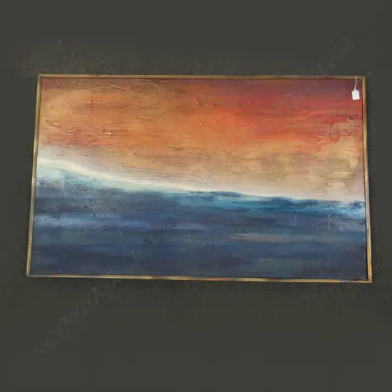 PETER SCHOENAUER UNTITLED OCEAN SCENE OIL & MIXED MEDIA...