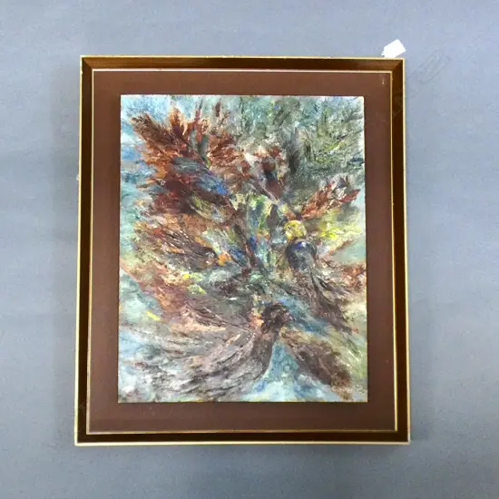 JUNE GREENFIELD ACRYLIC 'BIRDS IN A BUSH' 510x400mm