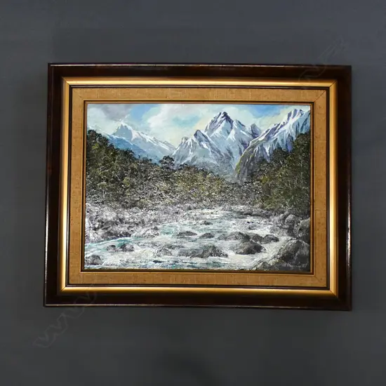 M. HOLDSWORTH 'MOUNT TUTOKO FIORDLAND' OIL 290x390 