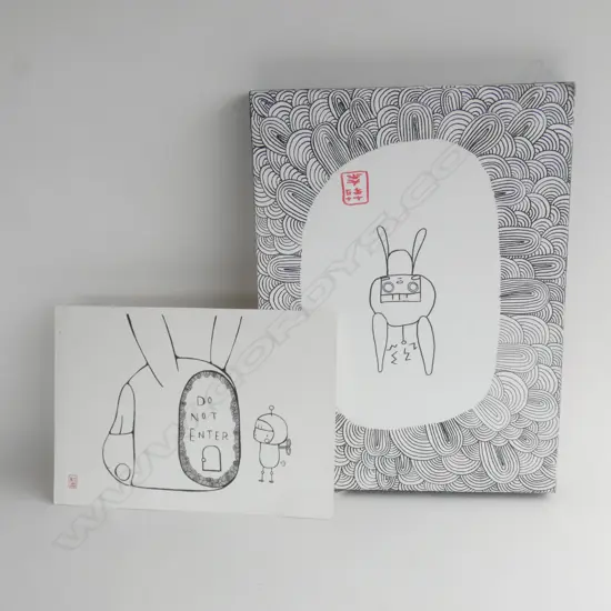 (D) CONTEMPORARY JAPANESE WORK ON CANVAS PLUS A WORK ON PAPER