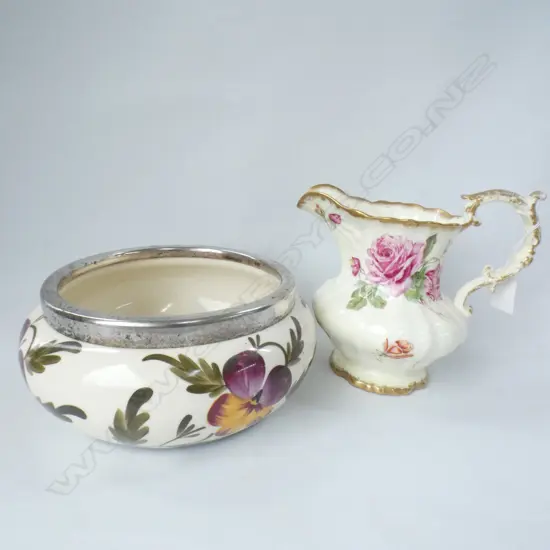 HAMMERSLEY JUG (H 170MM) + PANSY EP RIMMED BOWL (DIA  200MM)