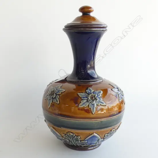 A Royal Doulton Lambeth lidded stoneware vase
