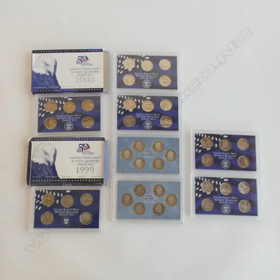 8 X USA 50 STATE QUARTERS PROOF SETS