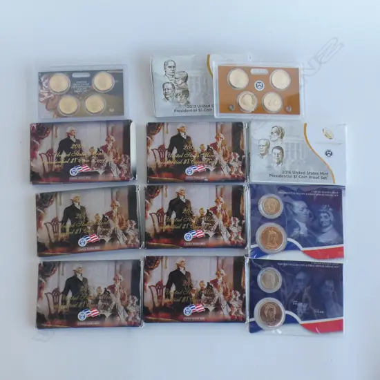 8 USA PRESIDENTIAL $1 COIN PROOF SET & 2 UNC