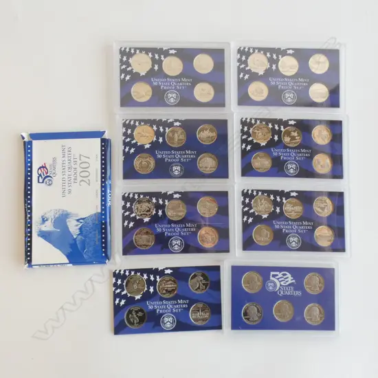 8 X USA 50 STATE QUARTERS PROOF SETS