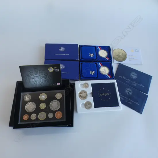 5 USA COIN SETS & 1 UK 2008 PROOF COIN COLLECTION + 5 CANADIAN $1's
