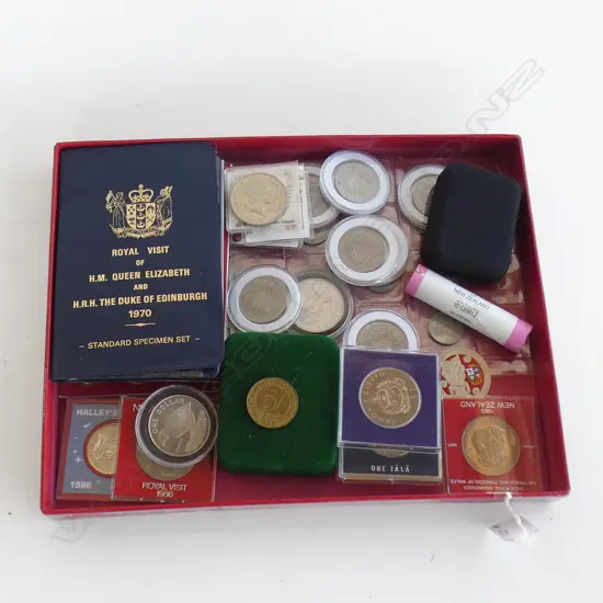 COLLECTION NZ COINS UNC SETS & $1's LOOSE COINS. ROLL10CENTS.1995 $10 UNC...