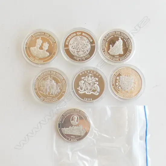 7 PROOF SILVER COINS $5 $10 $1 5 KINA ETC