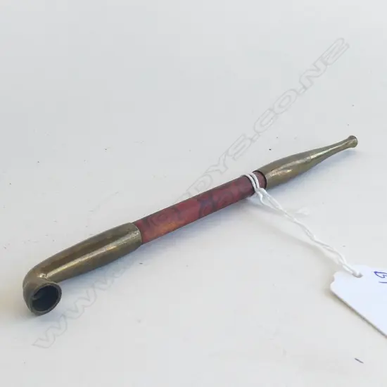 OLD JAPANESE PIPE BAMBOO & BRASS L.185mm