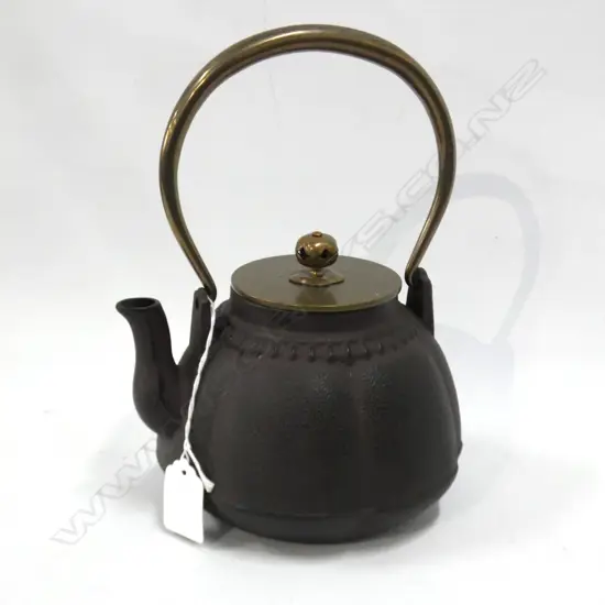 JAPANESE IRON TEAPOT H 230MM (INCL HANDLE)