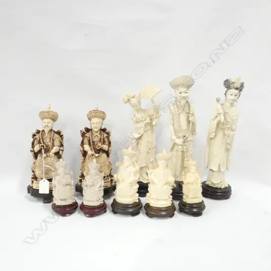 10 WHITE RESIN ASIAN FIGURES H.330mm