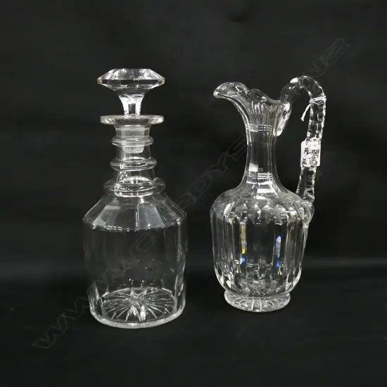 VICTORIAN CRYSTAL DECANTER & JUG H.265mm