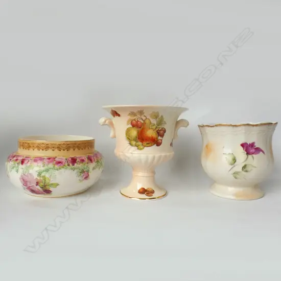 3 PORCELAIN VASES; ROYAL WORCESTER, ROYAL DOULTON & JAPANESE H. 158MM - 1 IS A/F