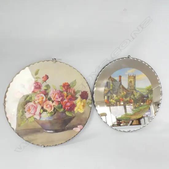 PR ROUND BEVELLED RIM MIRROR GLASS WITH SCENES DIA 245MM
