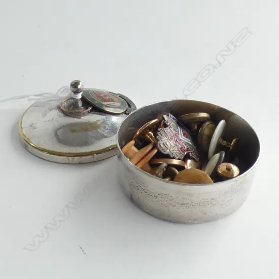 SILVER PLATE SHIPPING STUD BOX WITH CONTENTS
