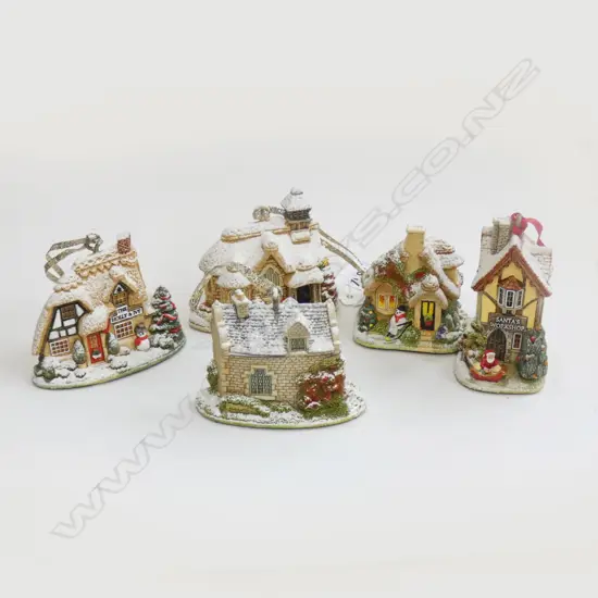 5 SM LILLIPUT LANE CHRISTMAS DECORATIONS; SANTAS WORKSHOP, CHRISTMAS POST & CHEER, GLAD TIDINGS & CATCH A COLD ...