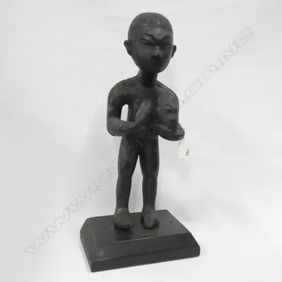 AFRICAN BAULE TRIBAL CARVED WOOD EXECUTIONER FIGURE H.390mm