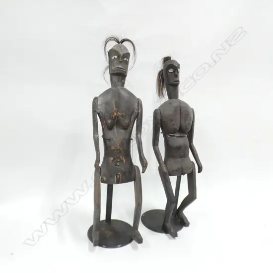 PR MELANESIAN ARTICULATED MALE & FEMALE FIGURES H.470mm