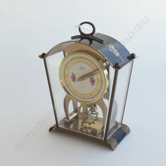(S) VINTAGE SCHATZ 8 DAY CLOCK - WORKING 110 x 140mm