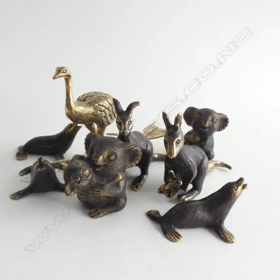9 ASST. MINI BRONZES; AUSTRALIAN ANIMALS ETC