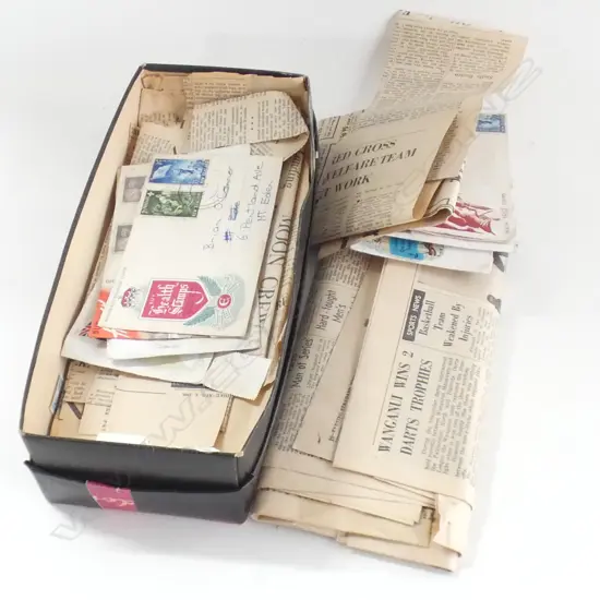 BOX OLD NEWSPAPER CUTTINGS & REPORTS INCL 1969 MOON LANDING ETC