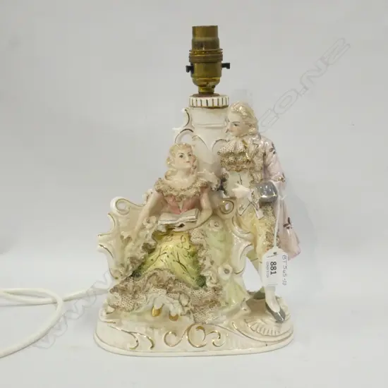 VICTORIAN STYLE FIGURAL TABLE LAMP BASE H 310MM DAMAGE TO FIGURES HANDS