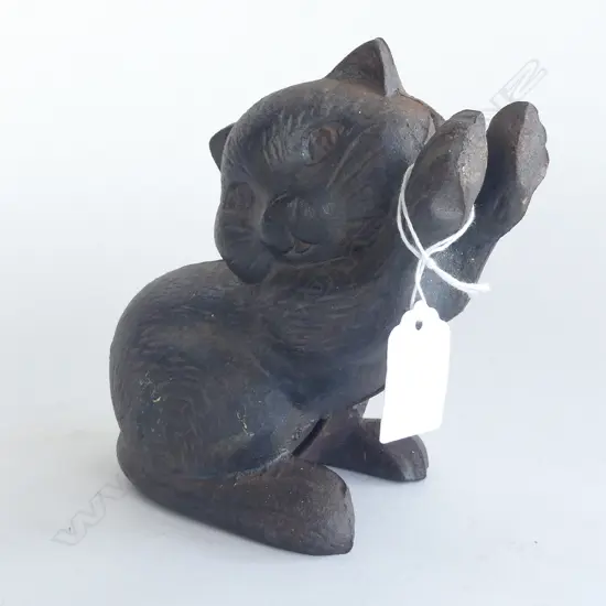 AMERICAN CAST IRON BLACK CAT DOORSTOP/BOOKEND.
