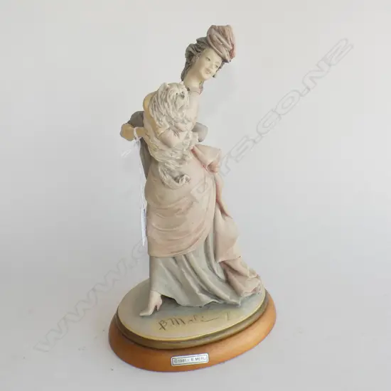 B. MERLI RESIN FIGURE; LADY w. DOG H.300mm