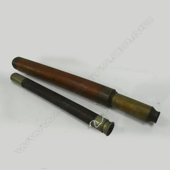 TWO ANTIQUE SINGLE DRAW TELESCOPES...