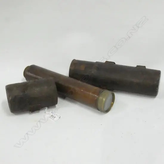 ANTIQUE LEATHER BOUND TELESCOPE L.255mm EX HIGHWIC HOUSE
