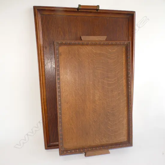 2 LARGE OAK TRAYS 635x460mm