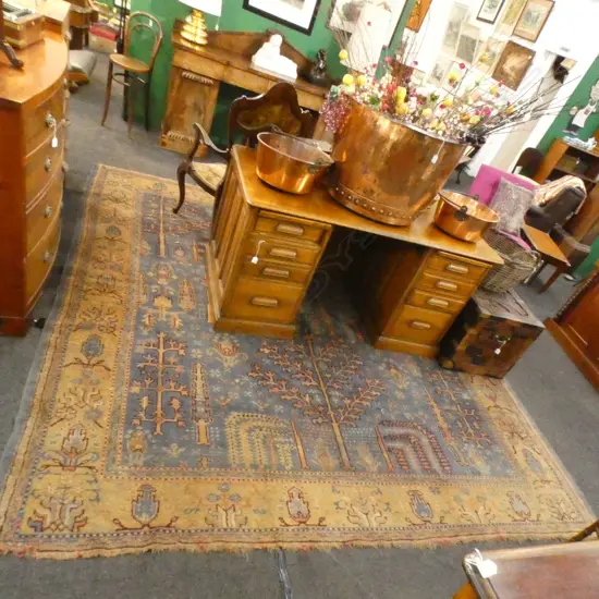 LARGE HAND KNOTTED TURKISH OUSHAK CARPET, 3100 x 2720mm a/f