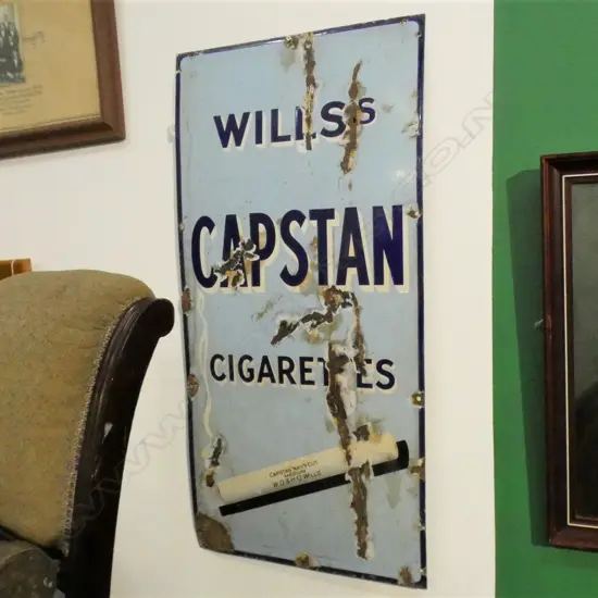 ENAMEL SIGN 'WILLSs CAPSTAN CIGARETTES' 915x455mm