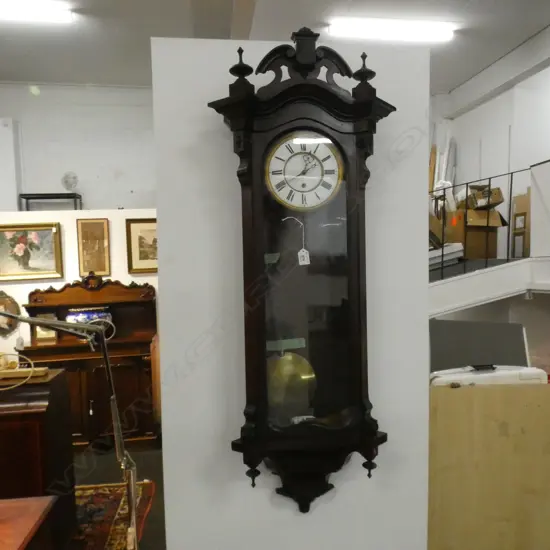 ANTIQUE WALL CLOCK has had borer ex. Highwic House H.1130mm