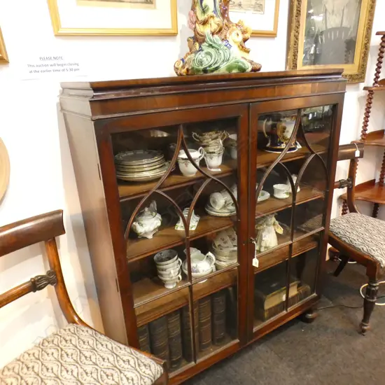 ANTIQUE MAHOGANY DISPLAY CABINET...